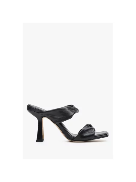 Кожаные мюли Estro черные