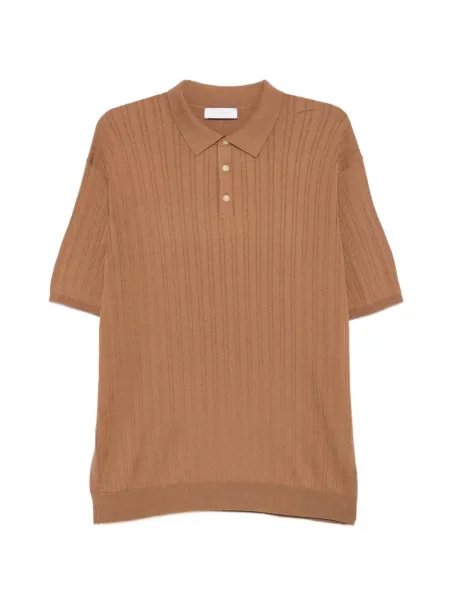 Tricou polo Diktat tricotate maro