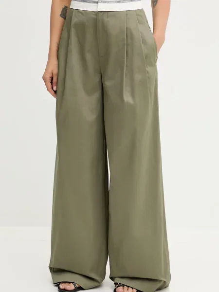 Miss Sixty pantaloni de lat high waist verde