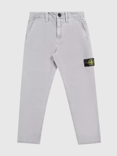 Дитячі штани з патчем логотипа Stone Island сірі