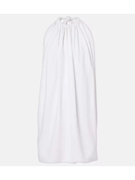 Rochie Sportmax drapată cu gât halter alb