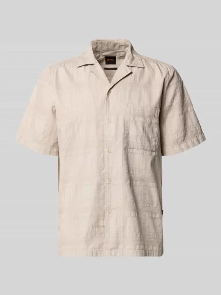 Boss Koszula Wypoczynkowa Rayer O Kroju Regular Fit beige beżowa