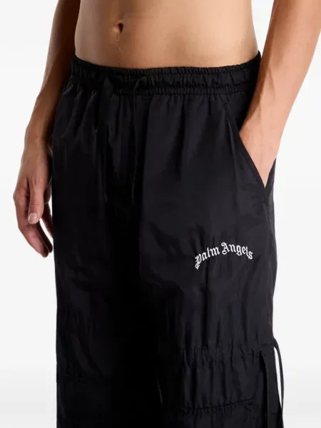 Pantaloni cargo Palm Angels cu autograf negru