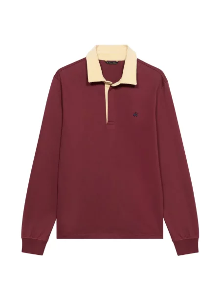 Gulerat tricou polo Brooks Brothers de catifea cord cu autograf roșu