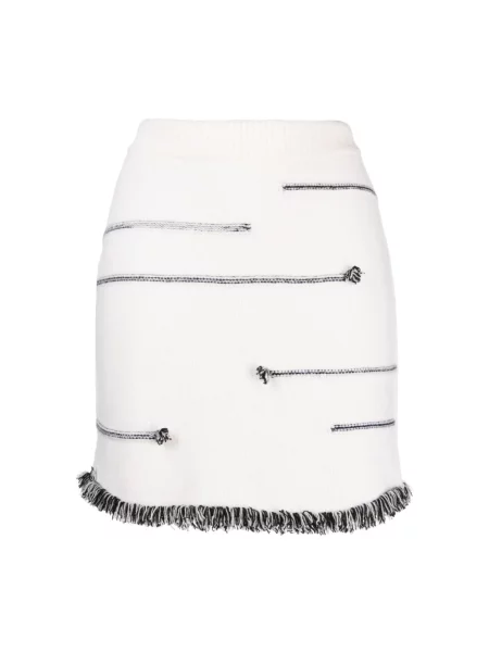 Mała spódnica mini Sonia Rykiel wełniana casual biała