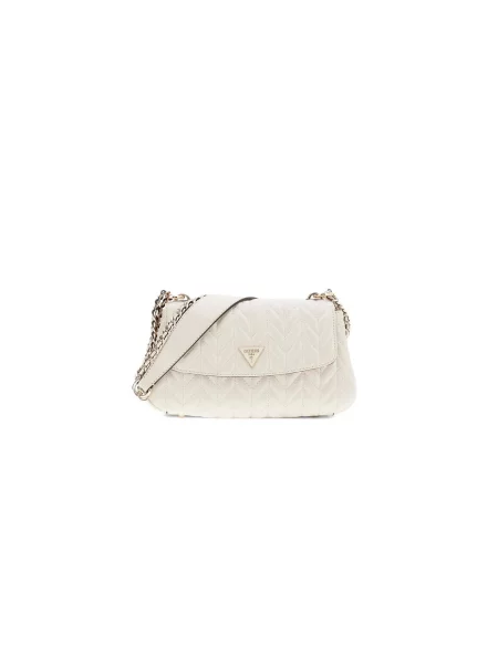 Guess torebka bagietka z imitacji skóry CHERYL biała