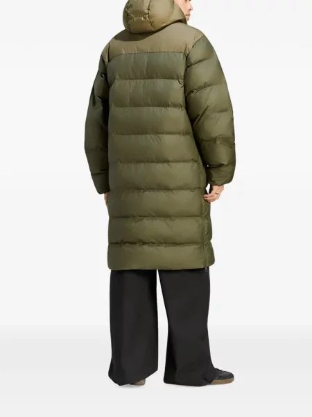 Geacă Adidas alergare cu cordon cu glugă verde