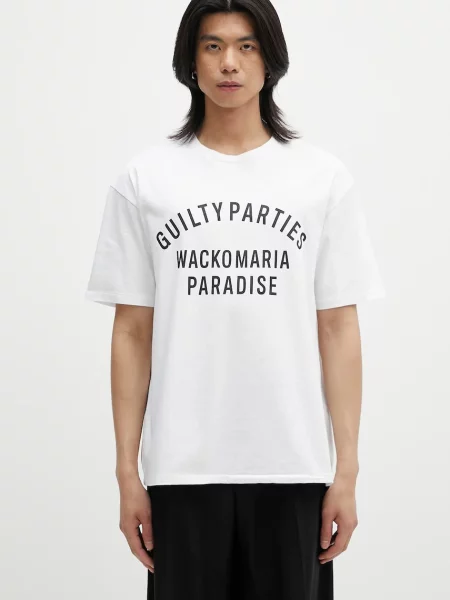 Wacko Maria tricou din washed heavy weight cu imprimeu alb