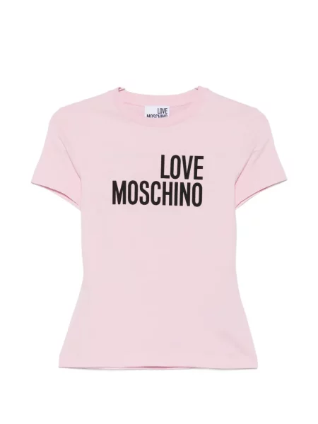 Tricou Love Moschino cu imagine roz