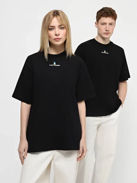 INTERTOP Футболка Унісекс Бавовна/еластан чорний