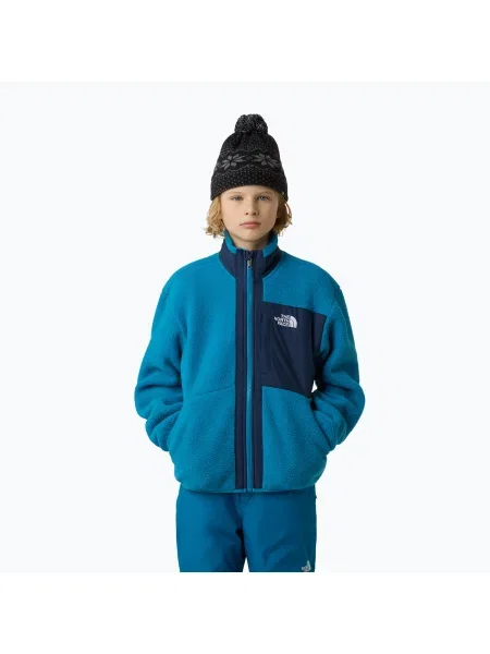 Gyermek gyapjú pulóver The North Face Yumiori Full Zip szürkéskék/summit navy. Méret: M kék