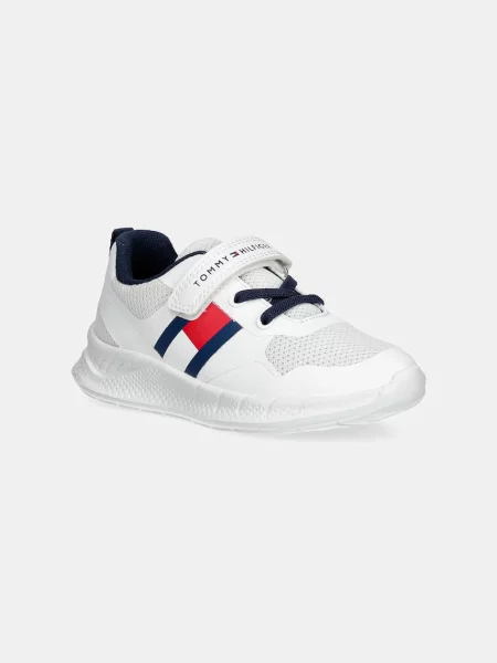Tommy Hilfiger Sneakersy Flag Low Cut Lace-Up/Velcro M biela