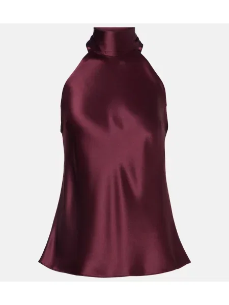 Top Galvan din satin bordo