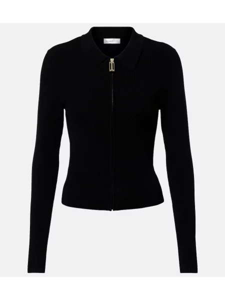 Top Victoria Beckham tricotate cu nervuri negru