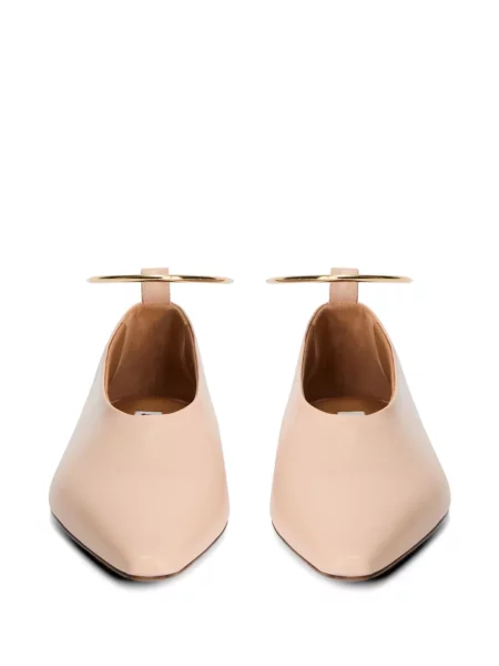 Balerini Jil Sander din piele roz