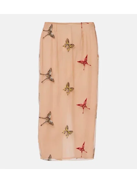 Fustă midi Blumarine până la genunchi bej