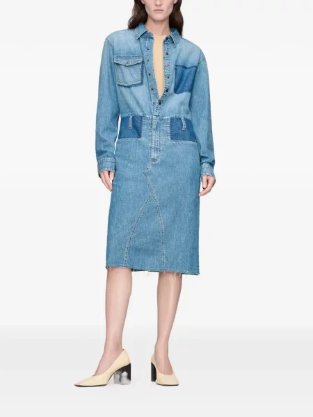 Rochie din denim Maison Margiela albastru
