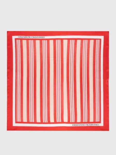 Шелковый платок Ermanno Scervino в полоску красный