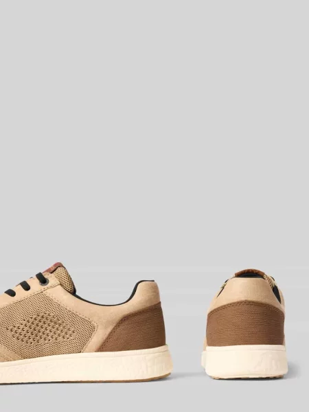 Sneakersy z detal z logo model Victory' Bugatti beżowe