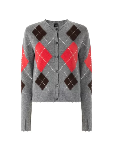 Cardigan Pinko cu model argyle gri