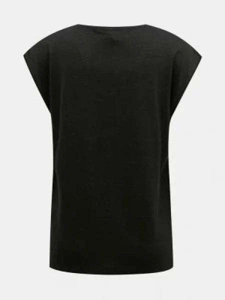 T-shirt z efektowną przędzą model ‘Billo’ Pieces czarna