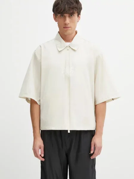 Rains koszula Rains x Umbro regular z kołnierzykiem klasycznym beżowy