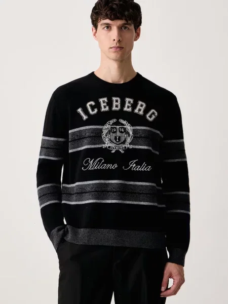 Iceberg sweter wełniany czarny