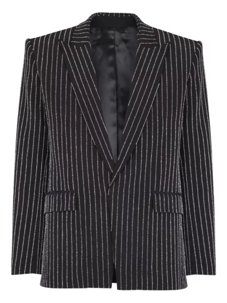 Geacă Balmain cu dungi de cristal negru