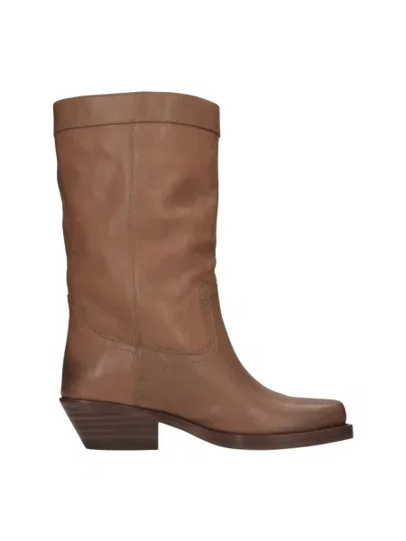 Botki Isabel Marant skórzane brązowe