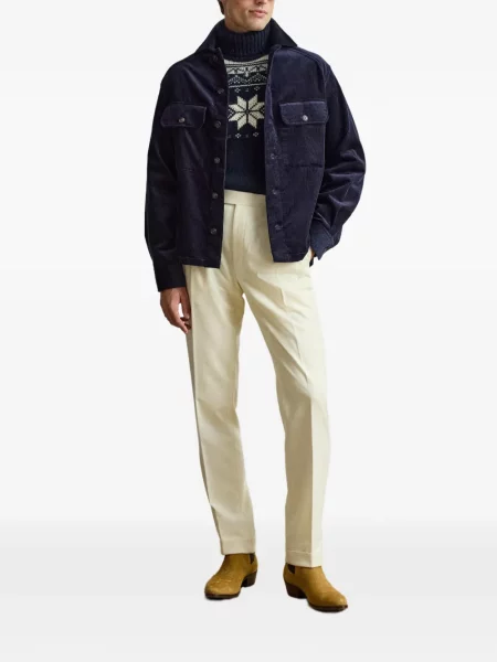 Geacă cămașă Ralph Lauren Purple Label de catifea cord albastru