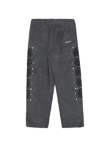 Pantaloni Sp5der din fleece alergare gri