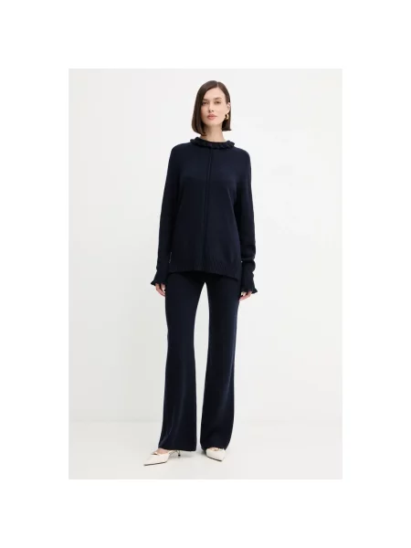 Sweter Twinset z kaszmiru niebieski