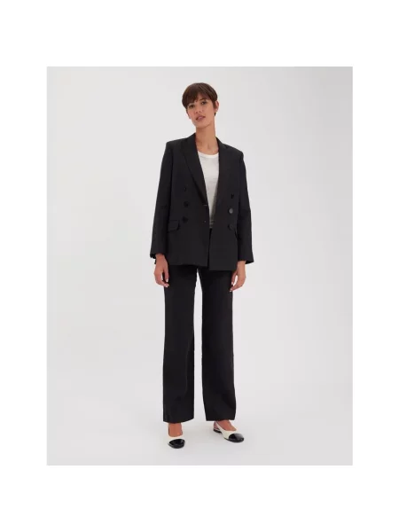 Lniana marynarka Ines De La Fressange Paris czarna