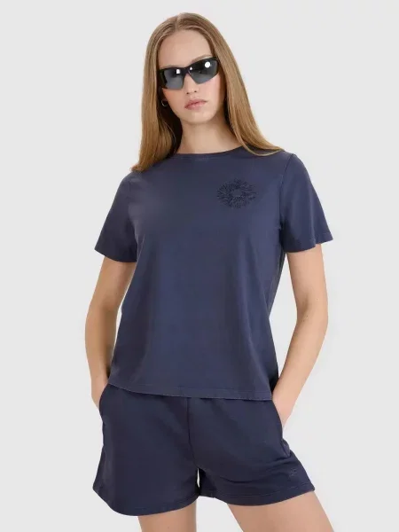 T-SHIRT 4F KOSZULKA Z NADRUKIEM szara