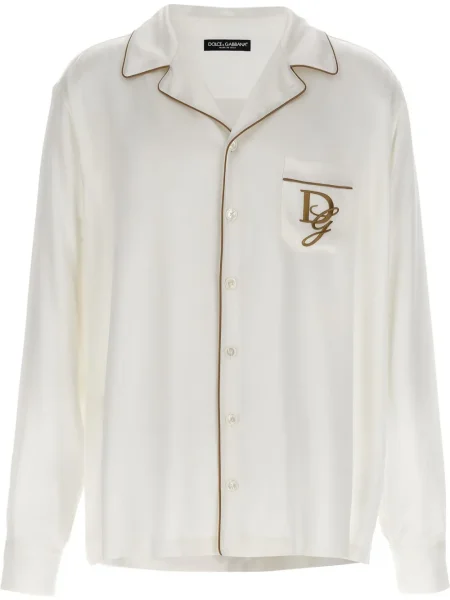 Cămașă Dolce & Gabbana de mătase alb