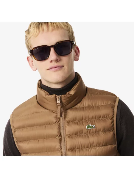 Lacoste Wodoodporna Puchowa Kamizelka brązowy
