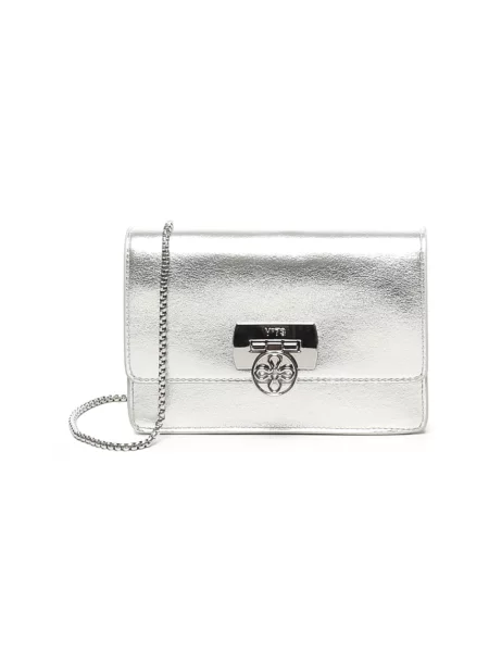 Torebka crossbody V73 skórzana szara