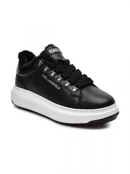 Karl Lagerfeld De piele sneakers KAPRI LUG | shearling negru