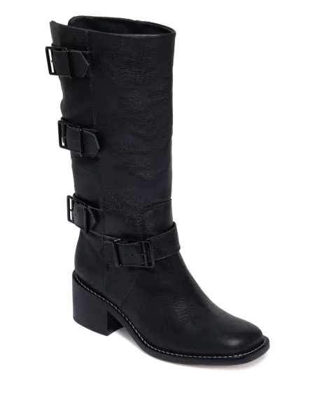 Botine Bernardo din piele cu cataramă negru