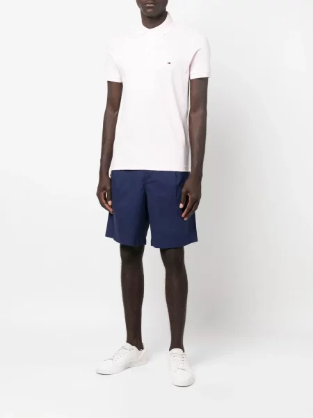 Siuvinėta polo marškinėliai Tommy Hilfiger rožinė