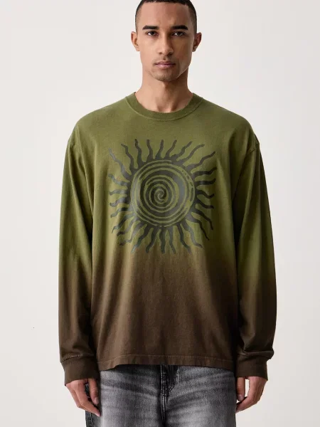 Vans μπλούζα ανδρική BThom Sun LS πράσινο