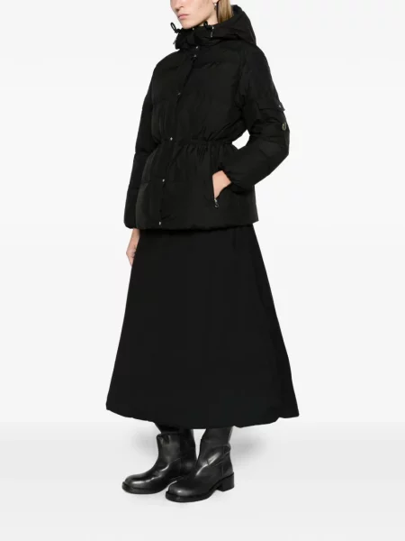Scurt geacă cu puf Moncler cu glugă negru