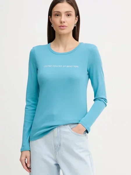 United Colors of Benetton longsleeve niebieski