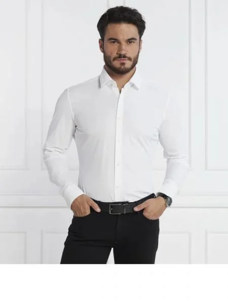 BOSS BLACK Cămașă P-HANK alb