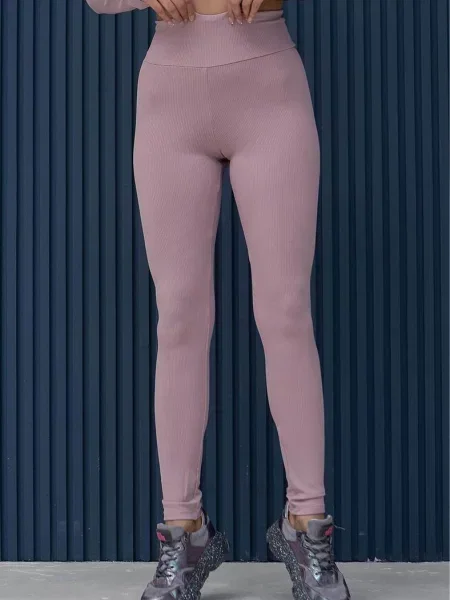 Женские леггинсы с высокой посадкой рожеві