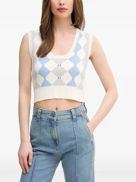 Top Benetton tricotate cu model argyle