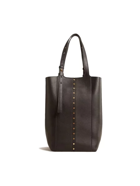 Torebka skórzana Golden Goose skórzana z ćwiekami czarna