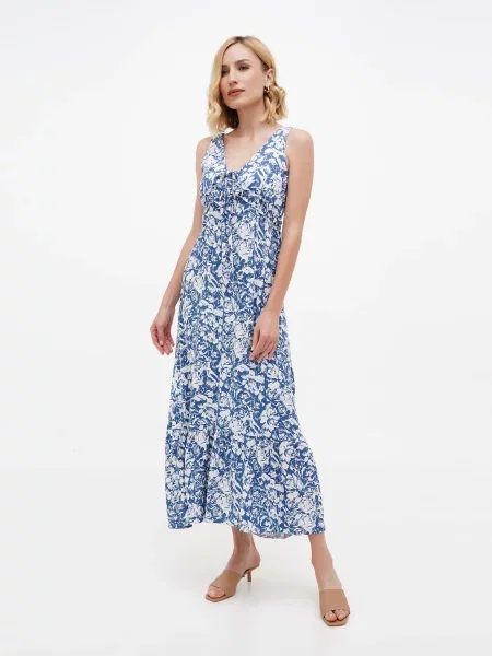 A.G.N.A Сарафан Білий/блакитний Бавовна/віскоза білий