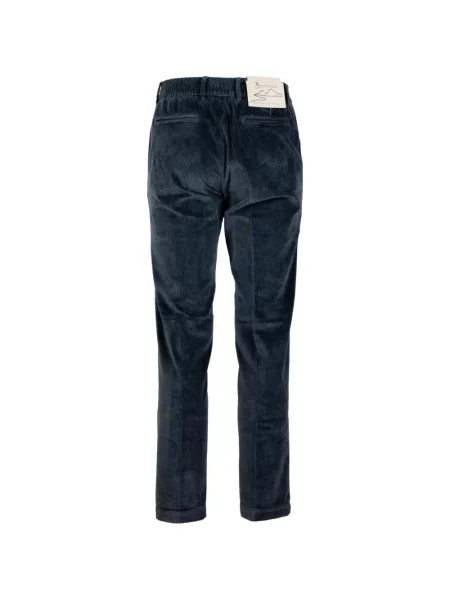 Pantaloni B Settecento de catifea cord albastru