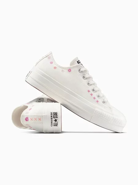 Sneakers Converse Chuck Taylor All Star Lift Floral Embroidery Low Top Egret/ Sugar Berry/ Cactus Bud EUR 37 białe